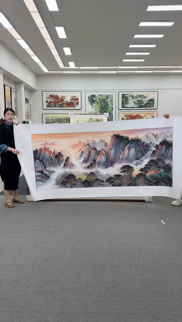 国画手绘 280*124 紫气东来