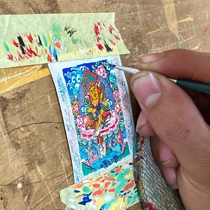 合金吊坠 客户专拍手绘唐卡订制