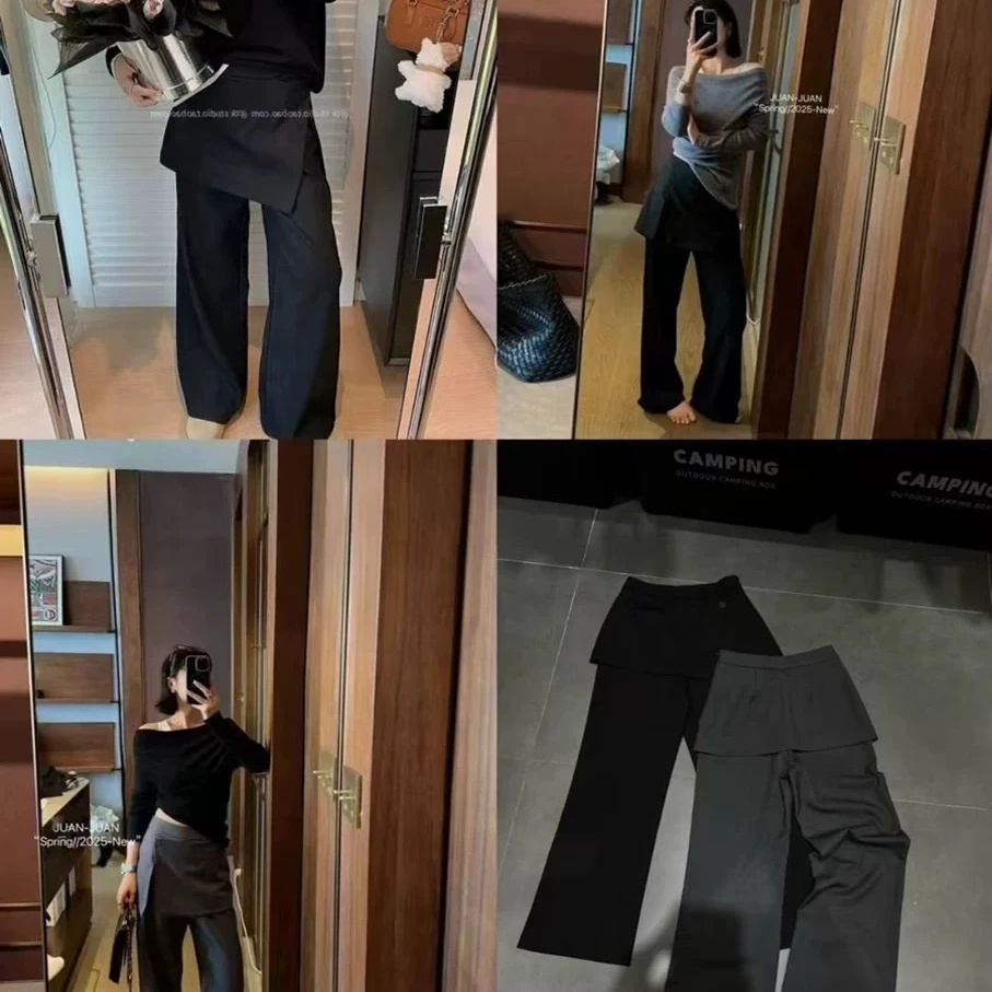 D31291南油爆款气质假俩件休闲裤