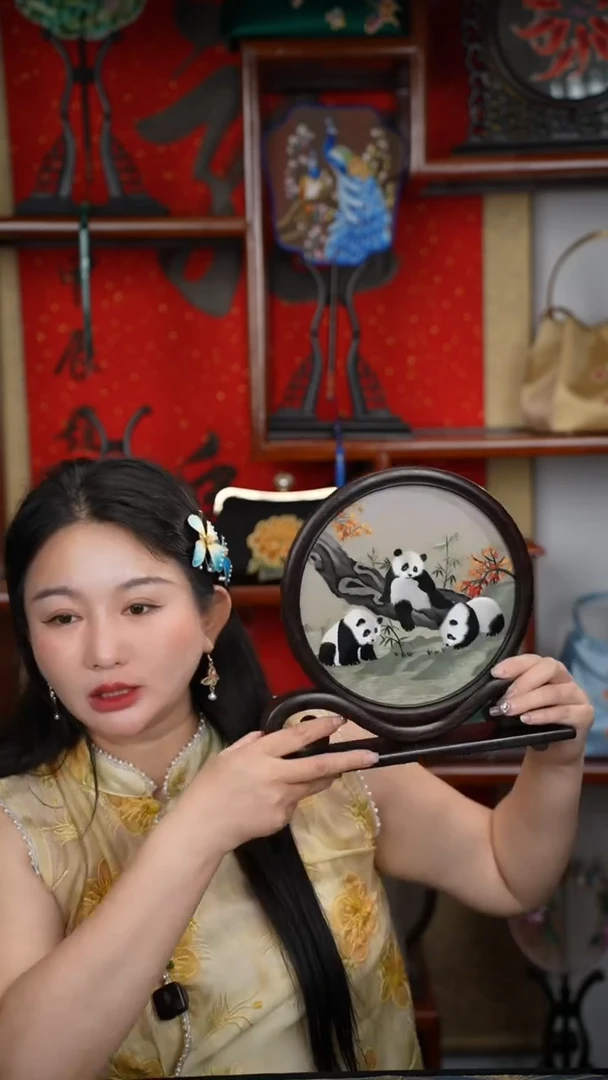 刺绣摆件摆台-绣花非遗