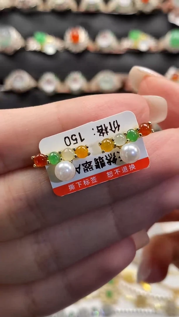银S925镶嵌戒指翡翠天然A货翡翠70