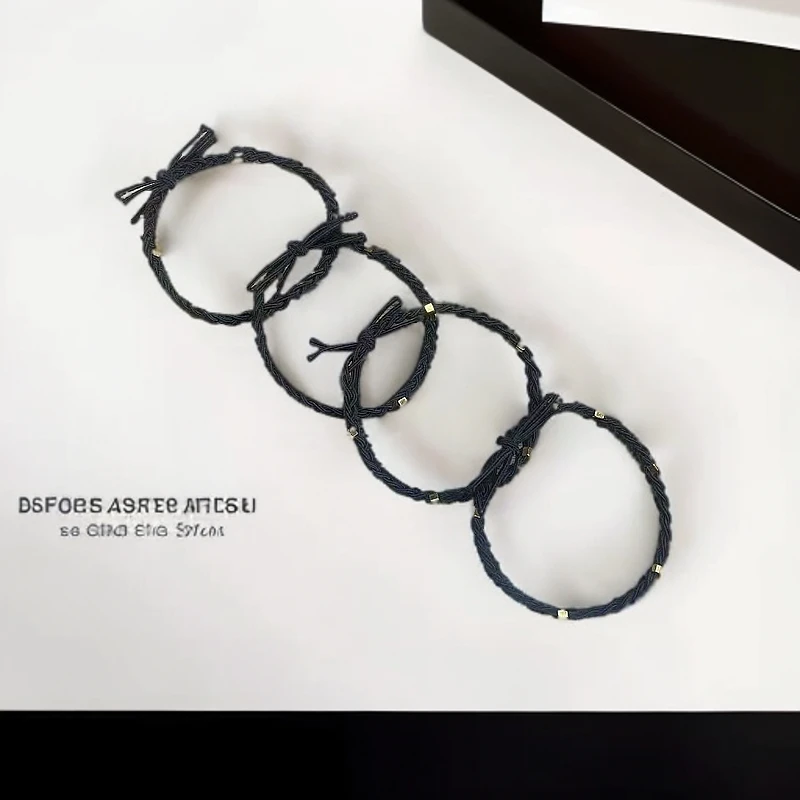 央旭韩衣舍  简约编织头绳高弹力发圈橡皮筋