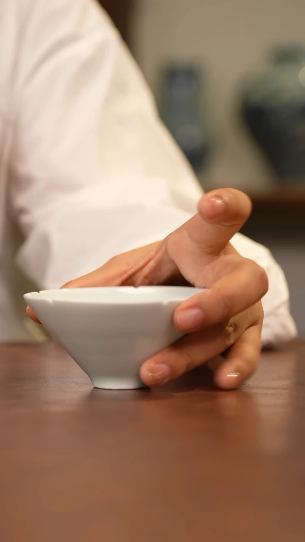 杯景德镇九段烧斗笠杯