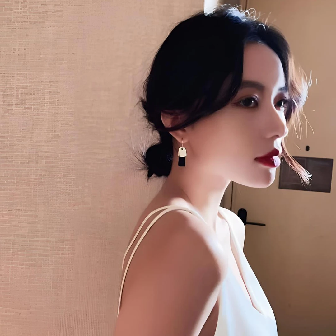 合金耳饰 设计感欧美长款时尚女金色耳环轻奢黑色个性高级感日韩