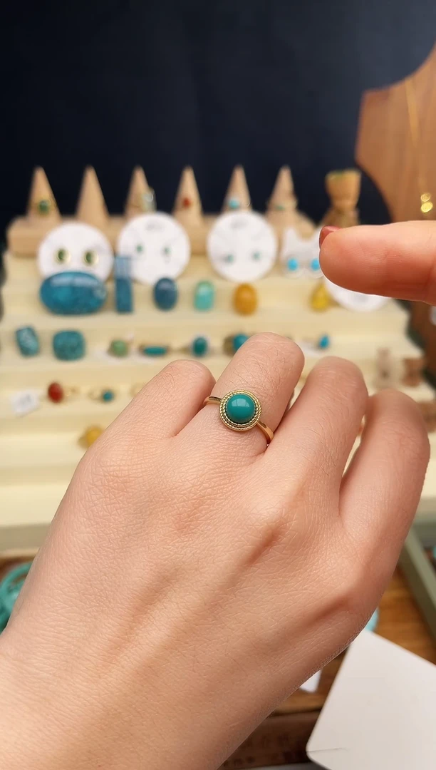 【闪购商品】绿松石戒指合金高瓷女戒