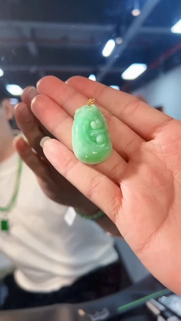 【闪购商品】翡翠颈饰18K金镶嵌缅料A货/支持复检/一件