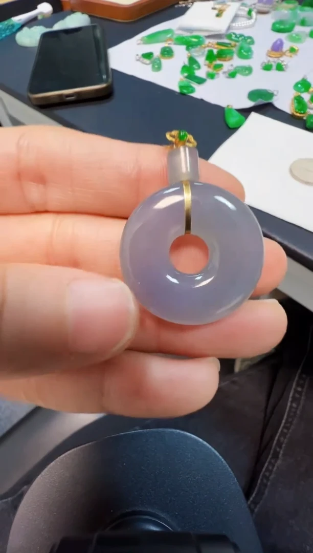 吊坠(不含链)18K金镶嵌翡翠2980