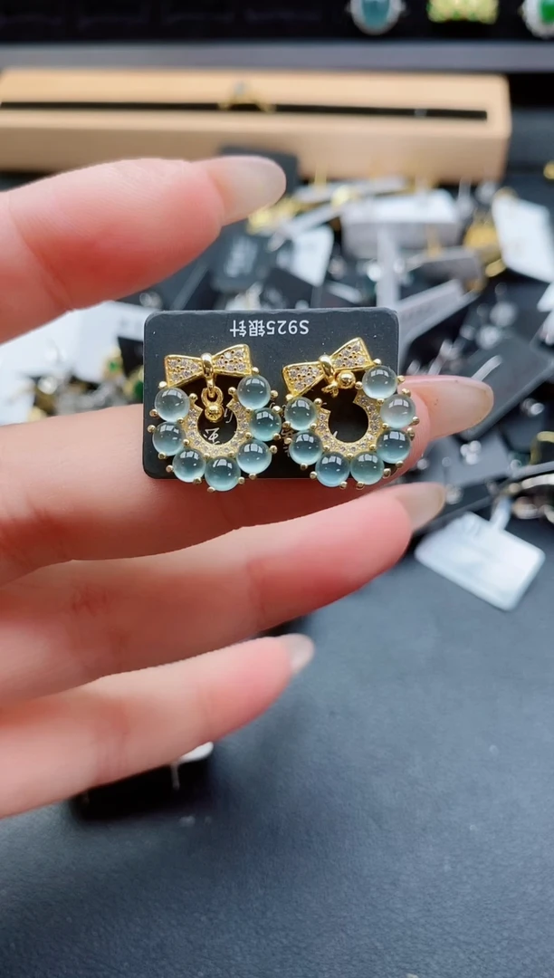 银S925镶嵌戒指翡翠1