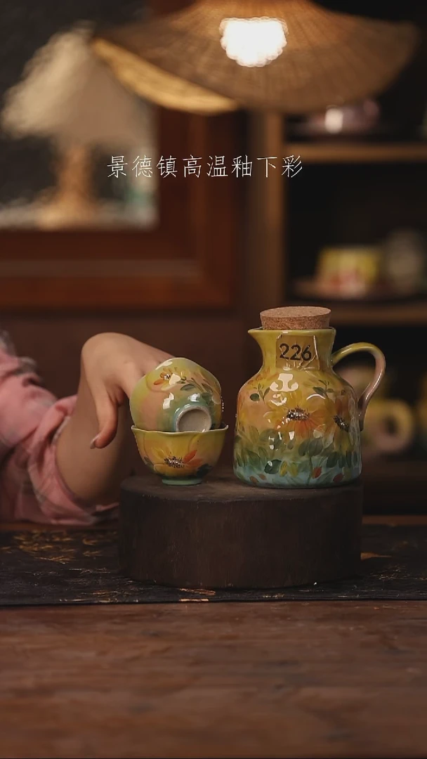 陶瓷景德镇高温釉下手绘陶瓷226