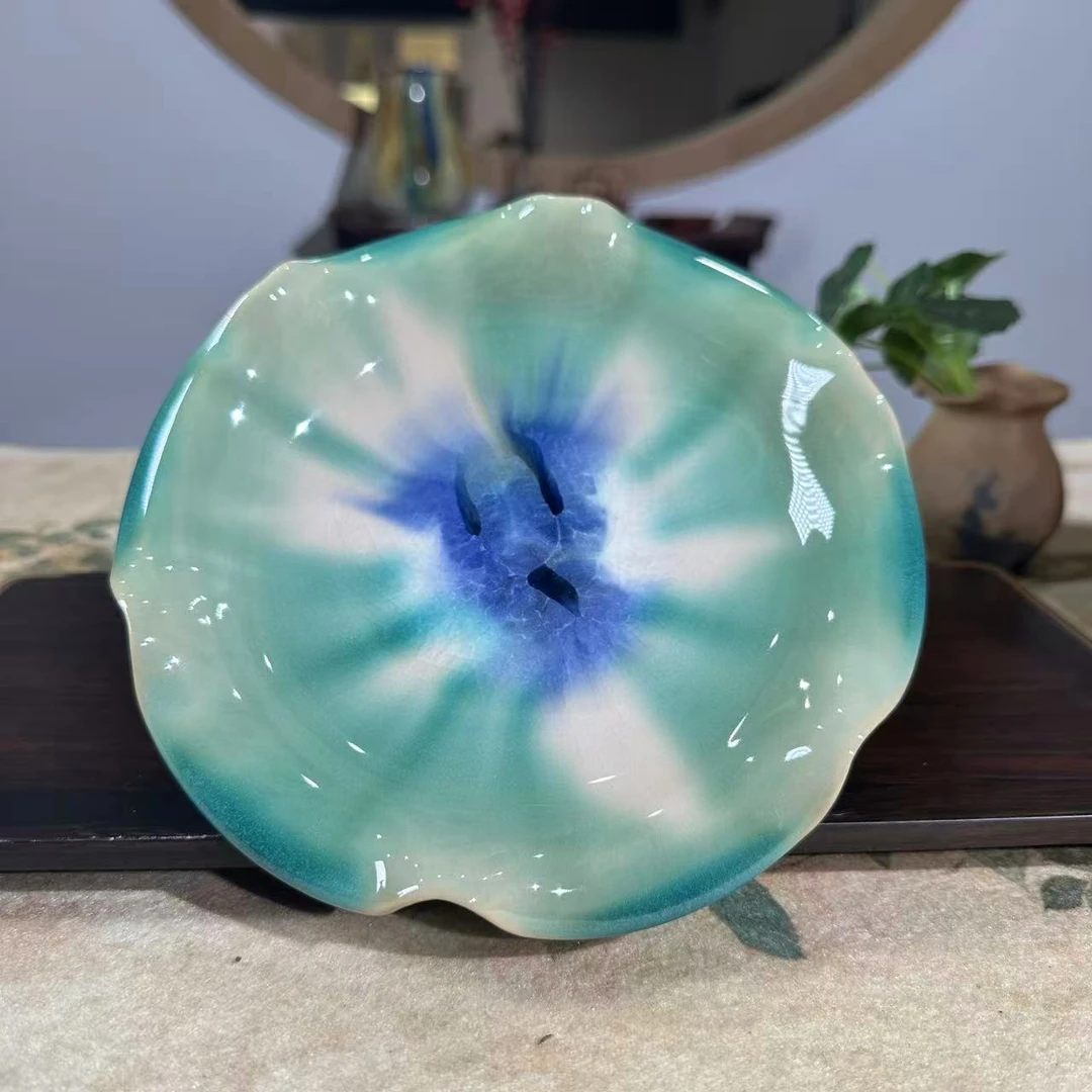 JSZT双非遗系列全手工三彩精品窑变赏盘