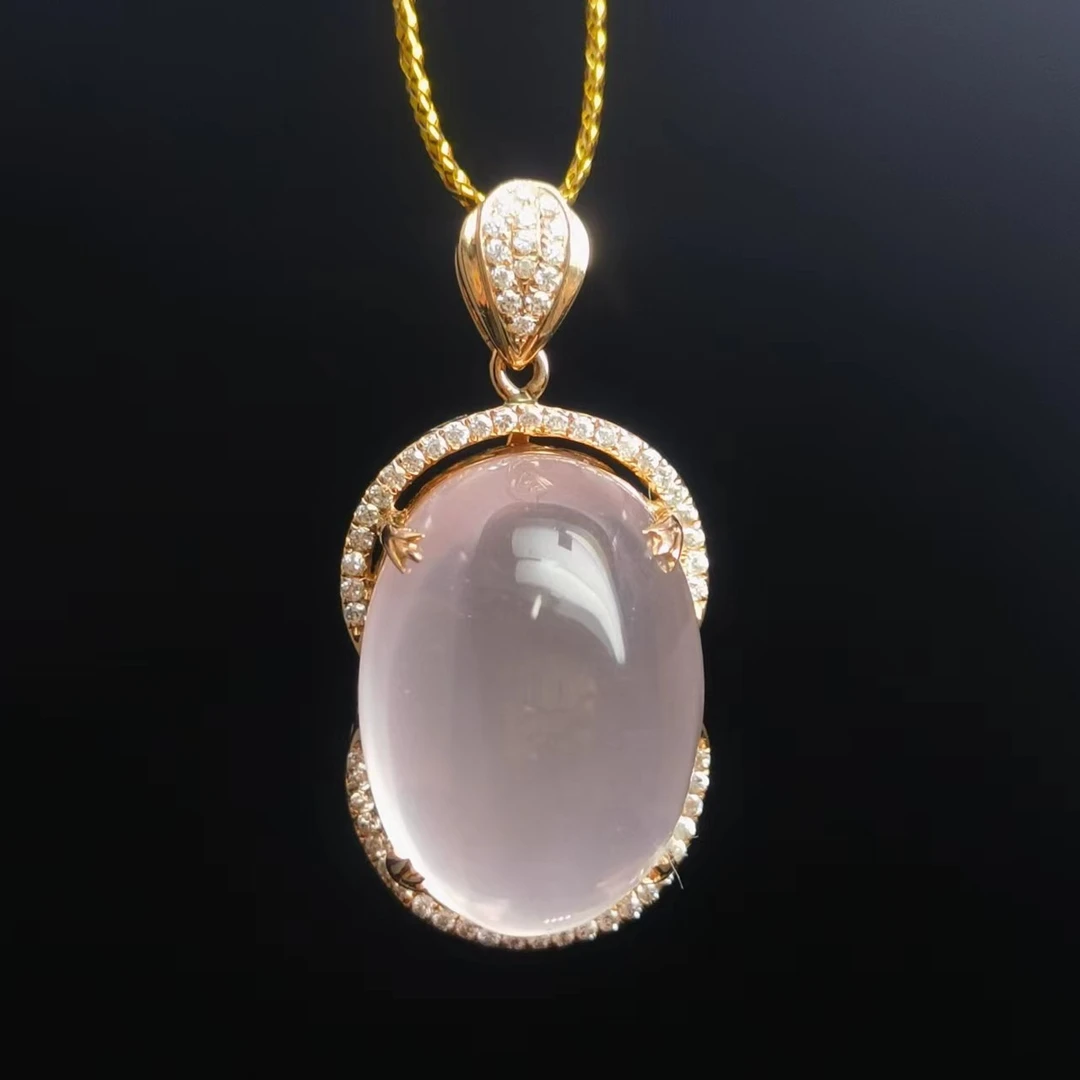 18K金芙蓉石吊坠