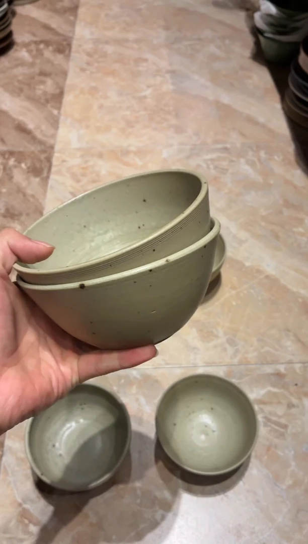 瓷片猕*桃150茶青手工小碗2个