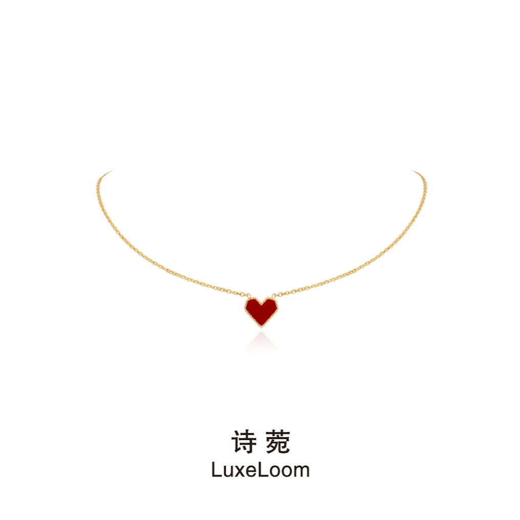 LuxeLoom/诗菀 钛钢亚克力项链 【小红心项链】锁骨链A0005