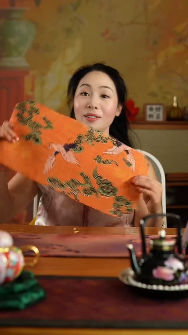 茶席黄色仙鹤