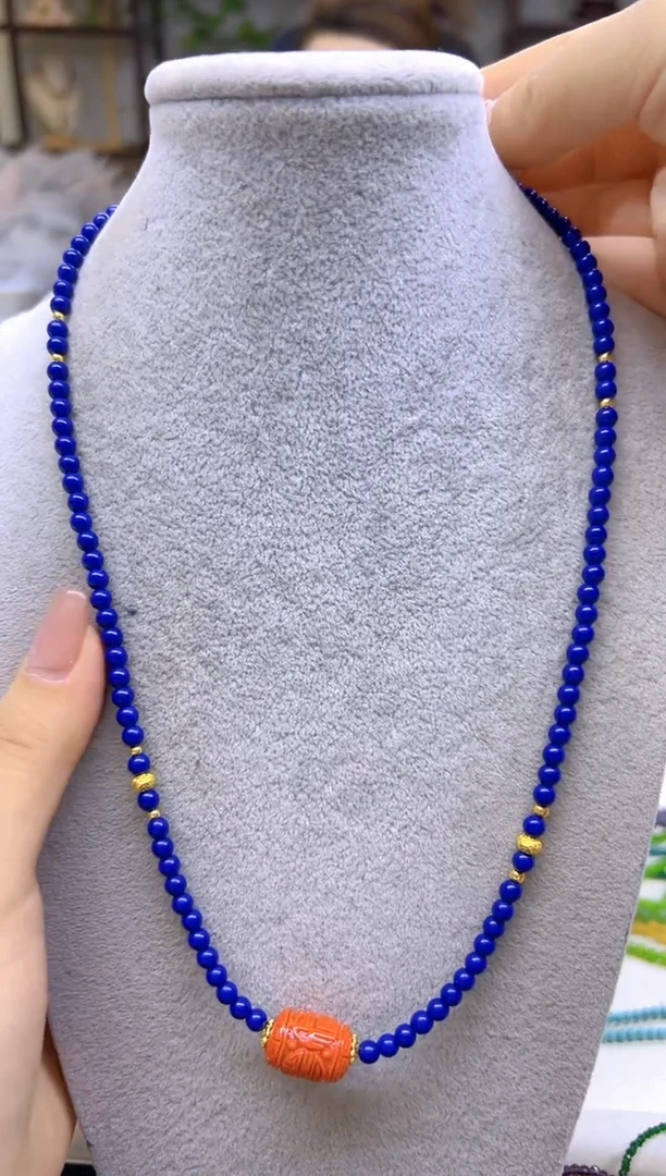 青金石未镶嵌颈饰DIY款X716