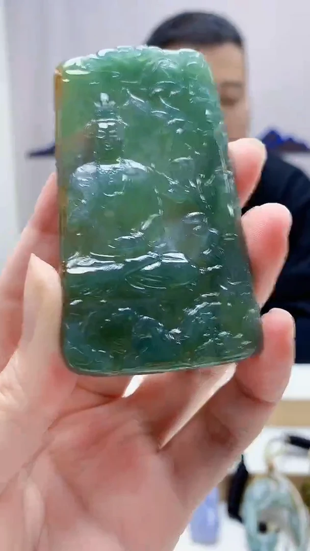 未镶嵌定制翡翠4898zm-毛货挂件观音90