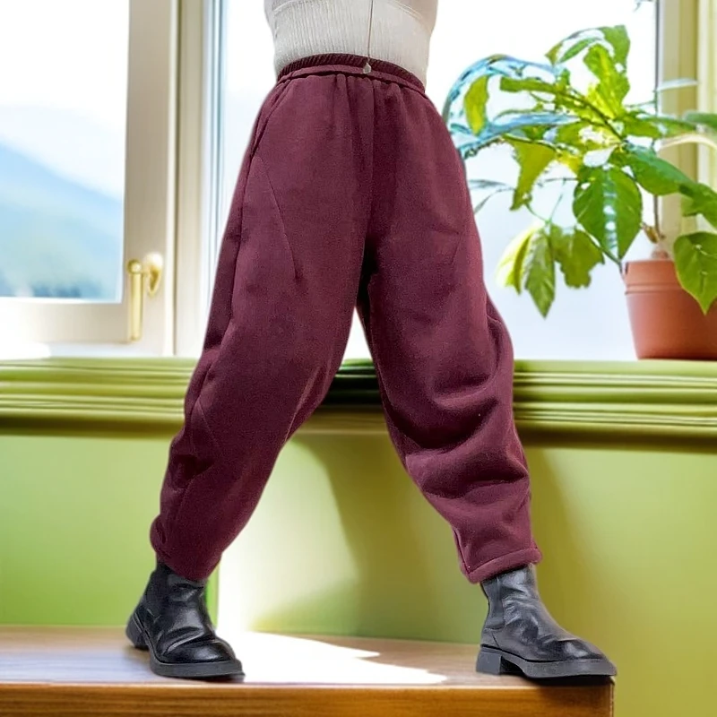 时尚站（A1）女士加绒净色个性休闲裤2251