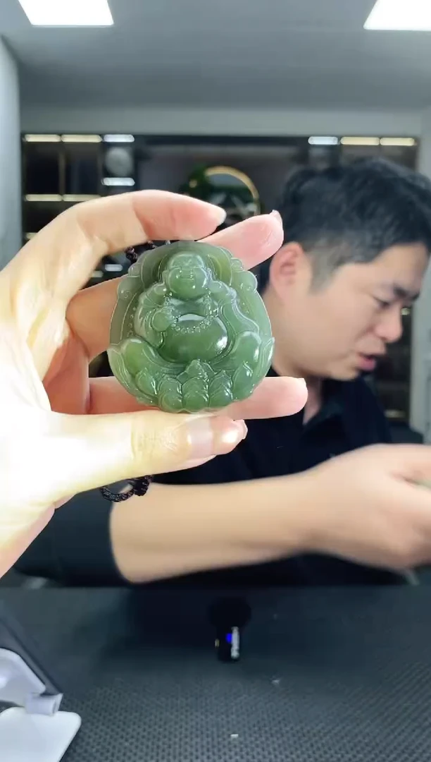 颈饰未镶嵌和田玉佛公清货2