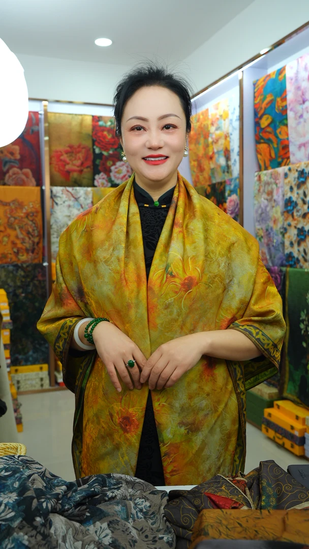 xys-665 【浮光锦】宋锦 香韵纱140*140方巾