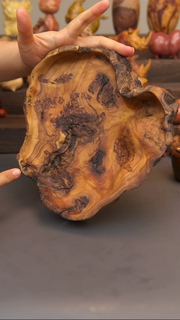 交趾黄檀（大红酸枝）鬼柳随型盘子