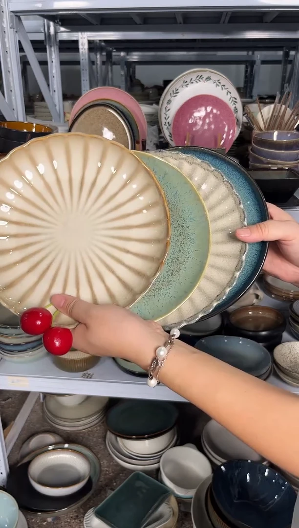 陶瓷外贸尾货瑕疵满20包邮X4 小盘组合