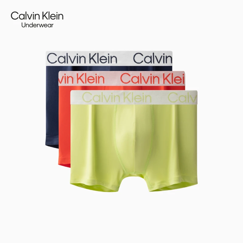 CK内衣新款男士流光风三条装舒适腰边顺滑防夹臀平角内裤