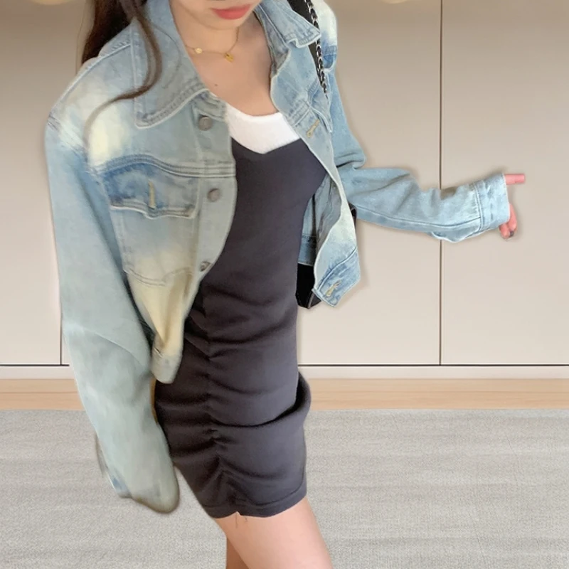 锡特帕第韩系小个子牛仔短外套女春秋季新款爆款休闲百搭夹克上衣