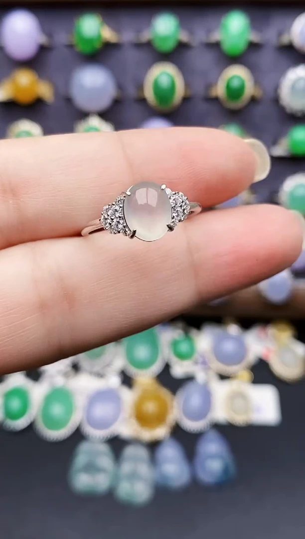 银S925镶嵌戒指翡翠0132