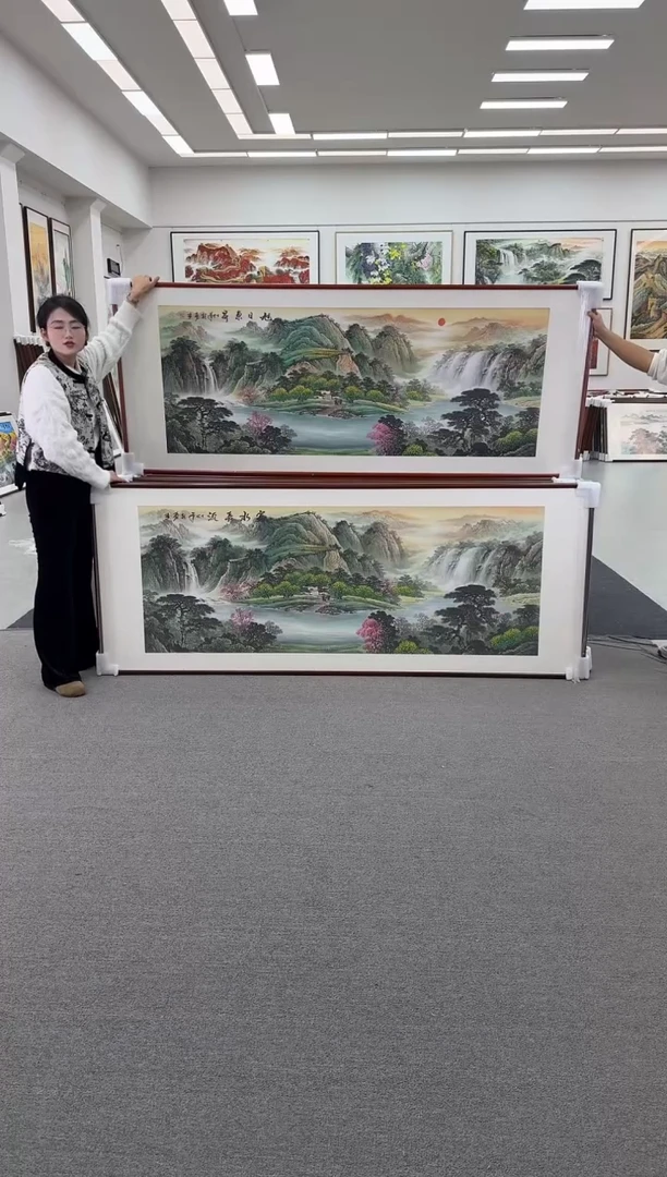 国画幸***草手绘219*88富水长流（下）