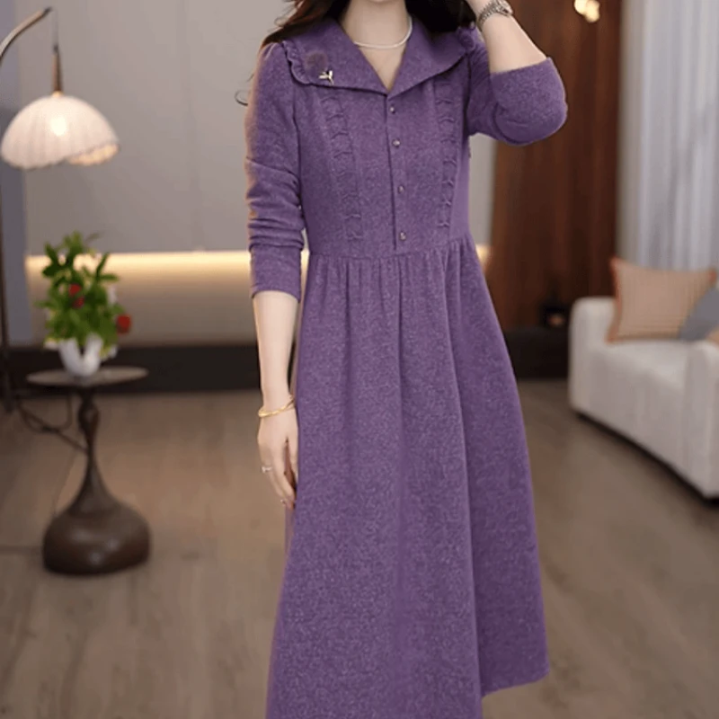 B384【连衣裙】2025秋季新款高端轻奢精致打底时尚修身显瘦连衣裙