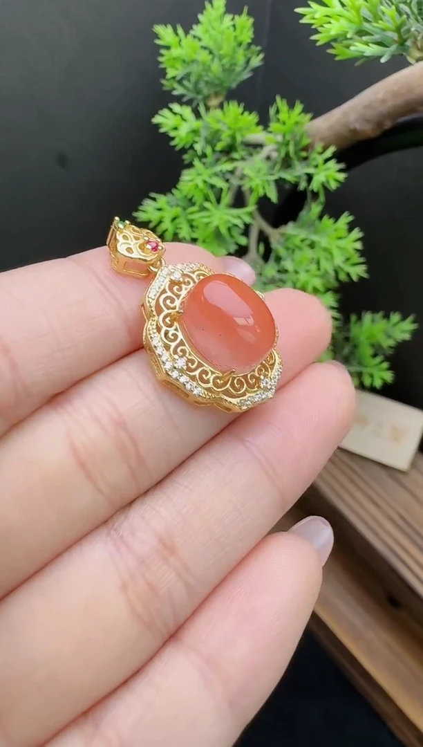 【闪购商品】玛瑙/玉髓吊坠银S925镶嵌银镶s925-玛瑙吊坠