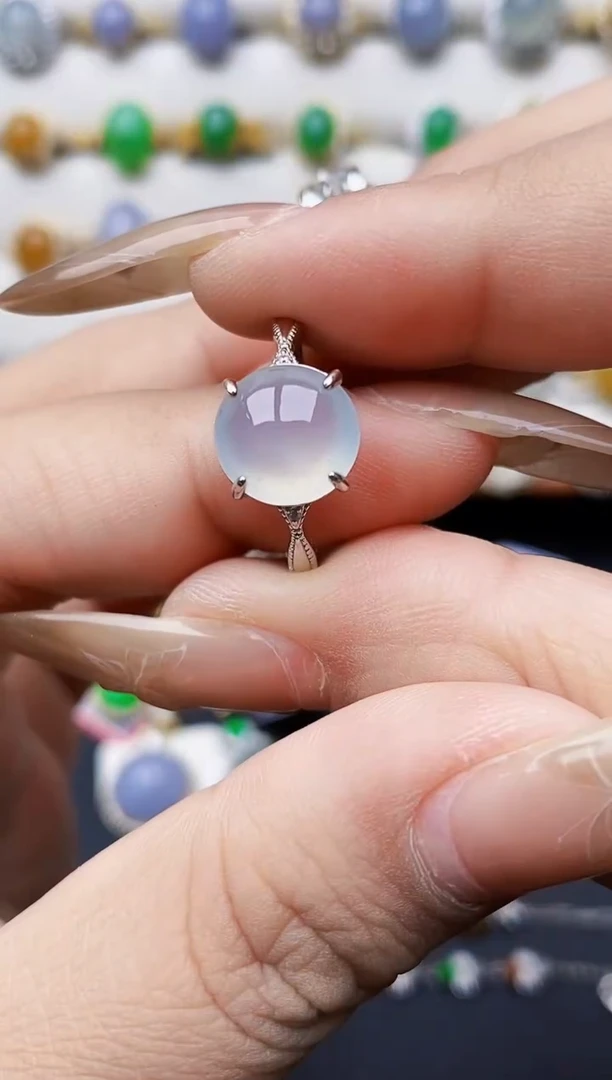 银S925镶嵌戒指翡翠0073