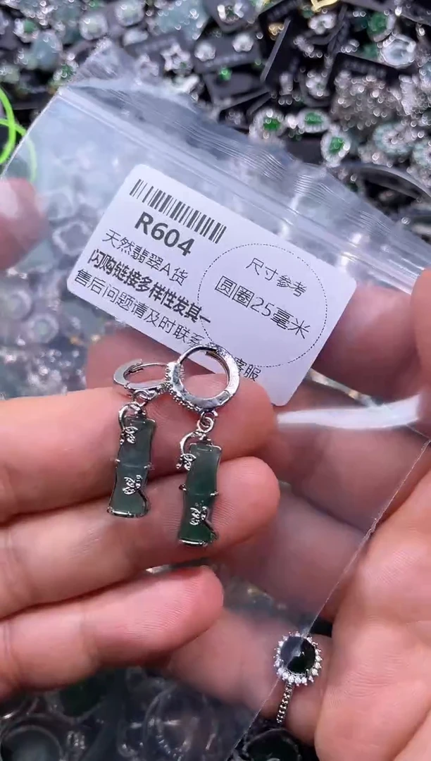 【闪购商品】翡翠颈饰未镶嵌R604耳扣