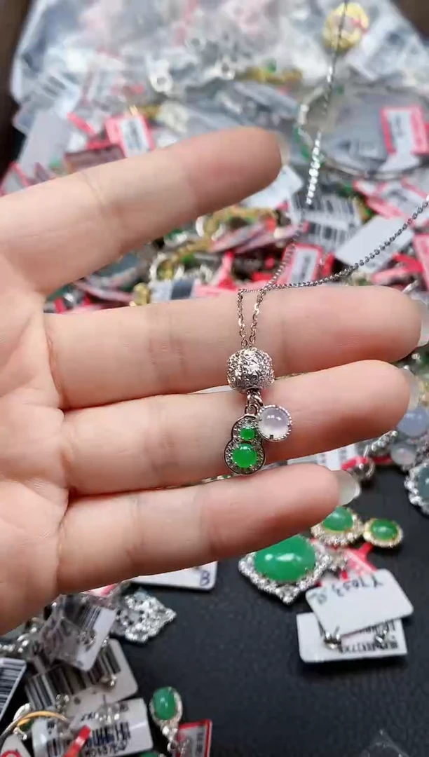 银S925镶嵌戒指翡翠天然A货缅甸翡翠