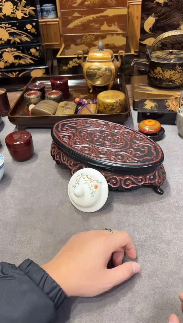 剔锡花几 清 大漆漆器大漆漆器