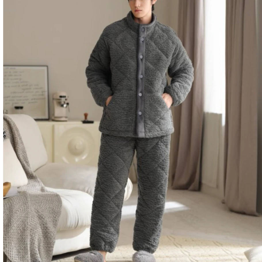 【雅青色】男款暖和又好看的省服家居服11723