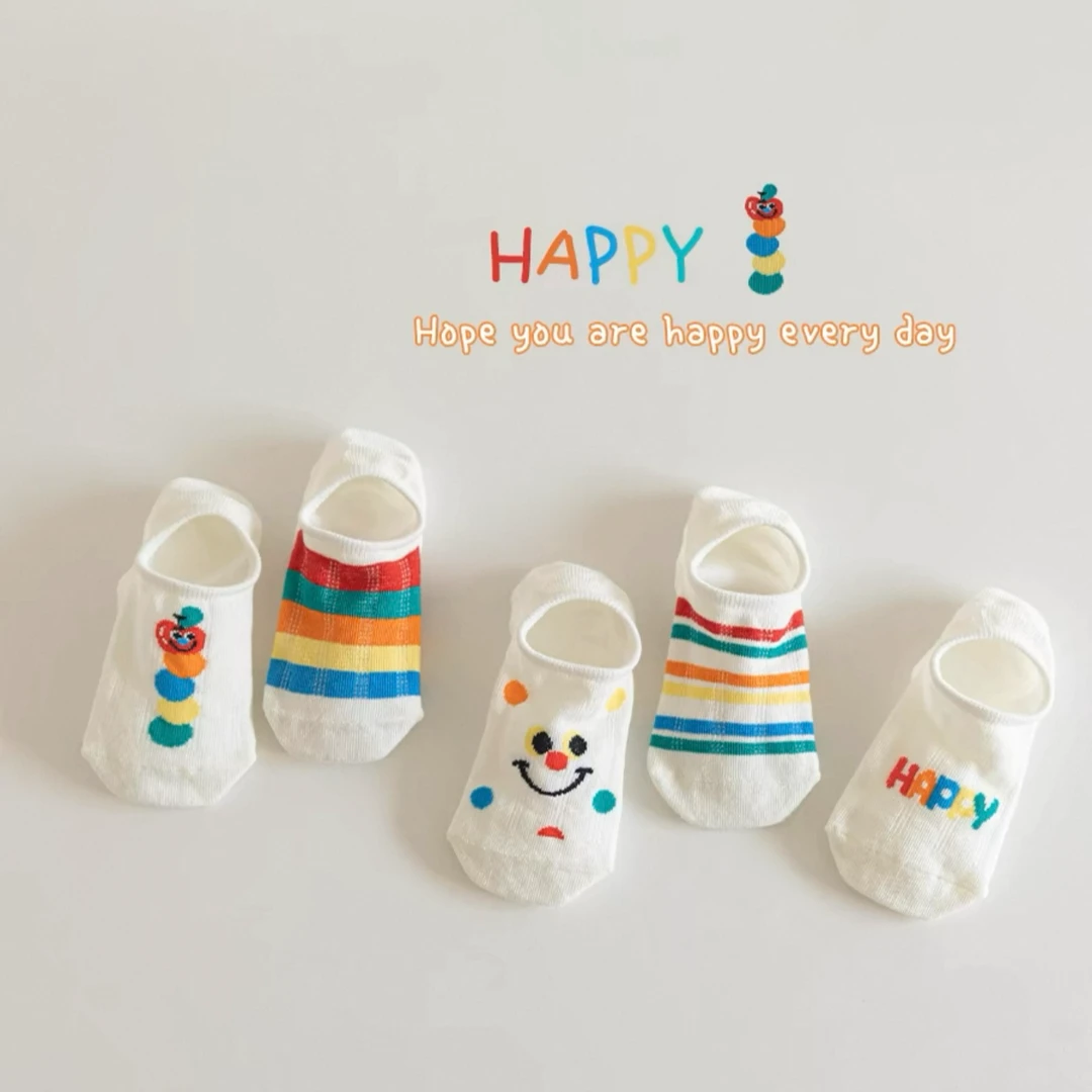 儿童袜子夏季薄款男童女童浅口隐形袜韩版可爱宝宝网眼船袜夏