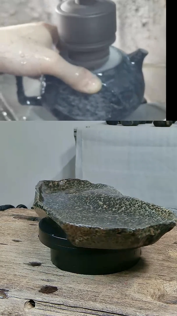10 双11大促冰碛岩全手工豹纹茶盘，壶承，干泡台