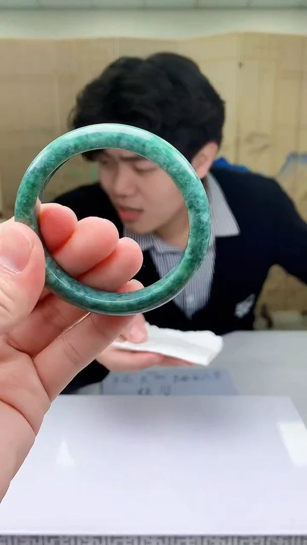【闪购商品】定制翡翠未镶嵌5145bb-毛货手镯（55圈）34