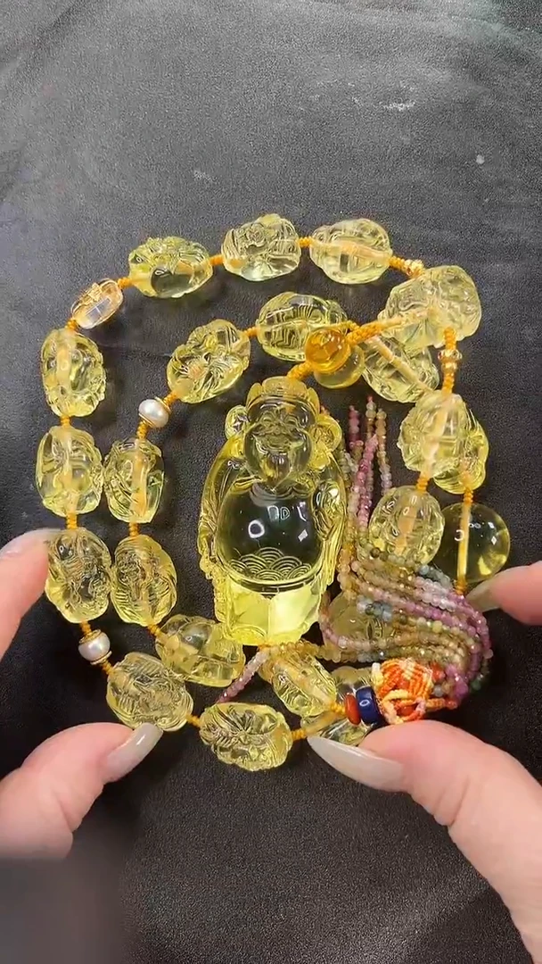 琥珀颈饰未镶嵌项链