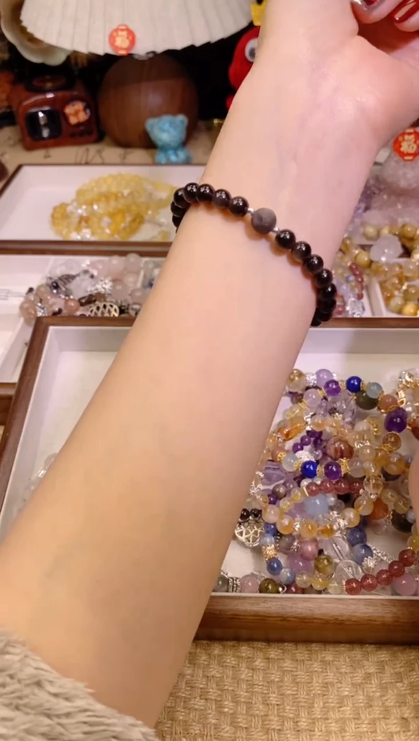 【闪购商品】黑曜岩手饰银S925镶嵌419