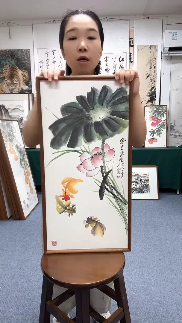 国画35*68实木画框顺丰包邮手绘