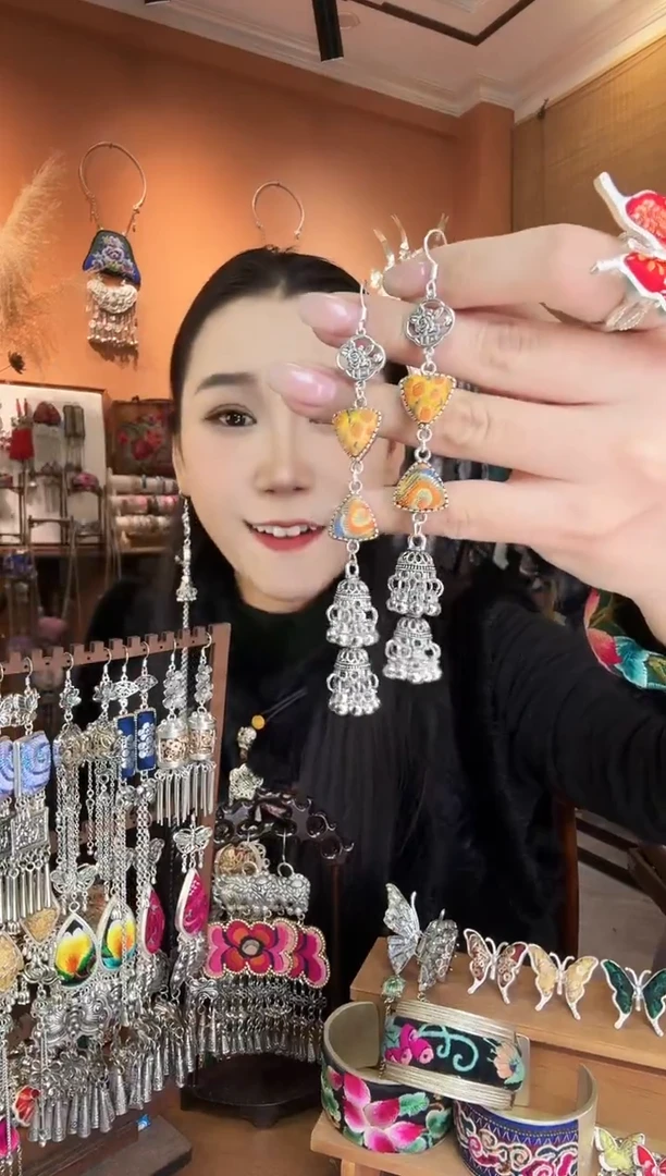 刺绣纯手工民族风耳环