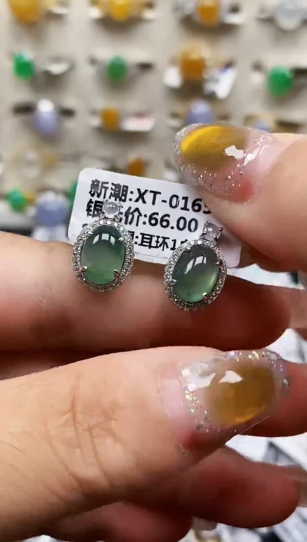 银S925镶嵌戒指翡翠0215