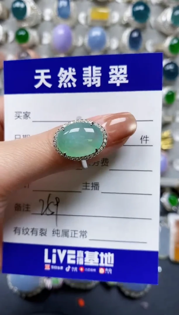 【闪购商品】翡翠戒指银S925镶嵌0259