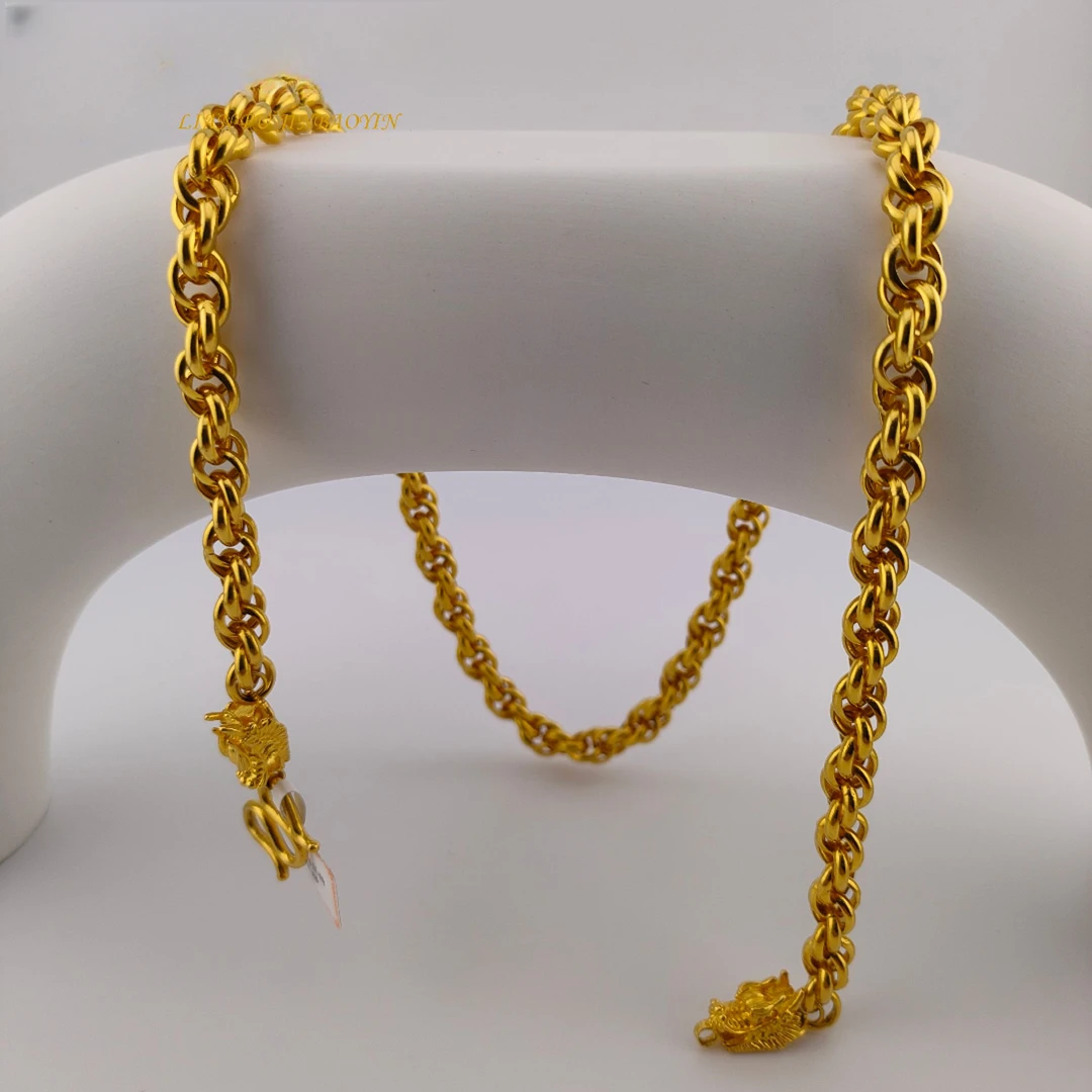 链子足银 麻花项链 时尚复古潮流经典中古素链精美