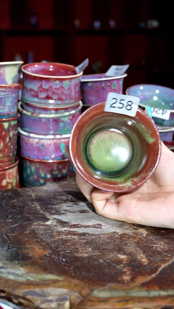 摆件 精品窑变钧瓷茶器
