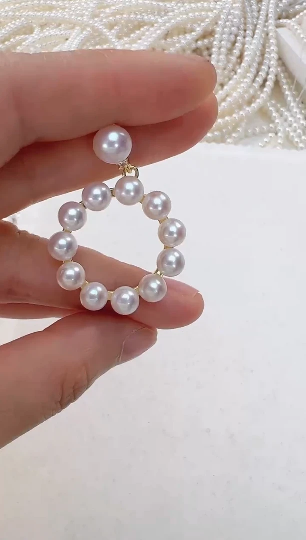 【闪购商品】淡水珍珠耳饰合金金色12珠