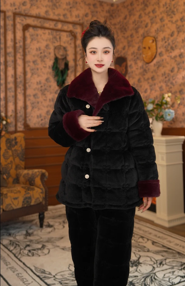 【福禄●短款】【亭子】女士家居服长袖睡衣女冬款套装加绒保暖