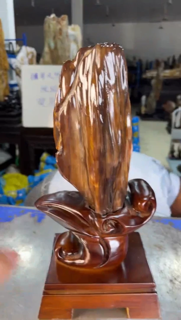未镶嵌摆件硅化玉7